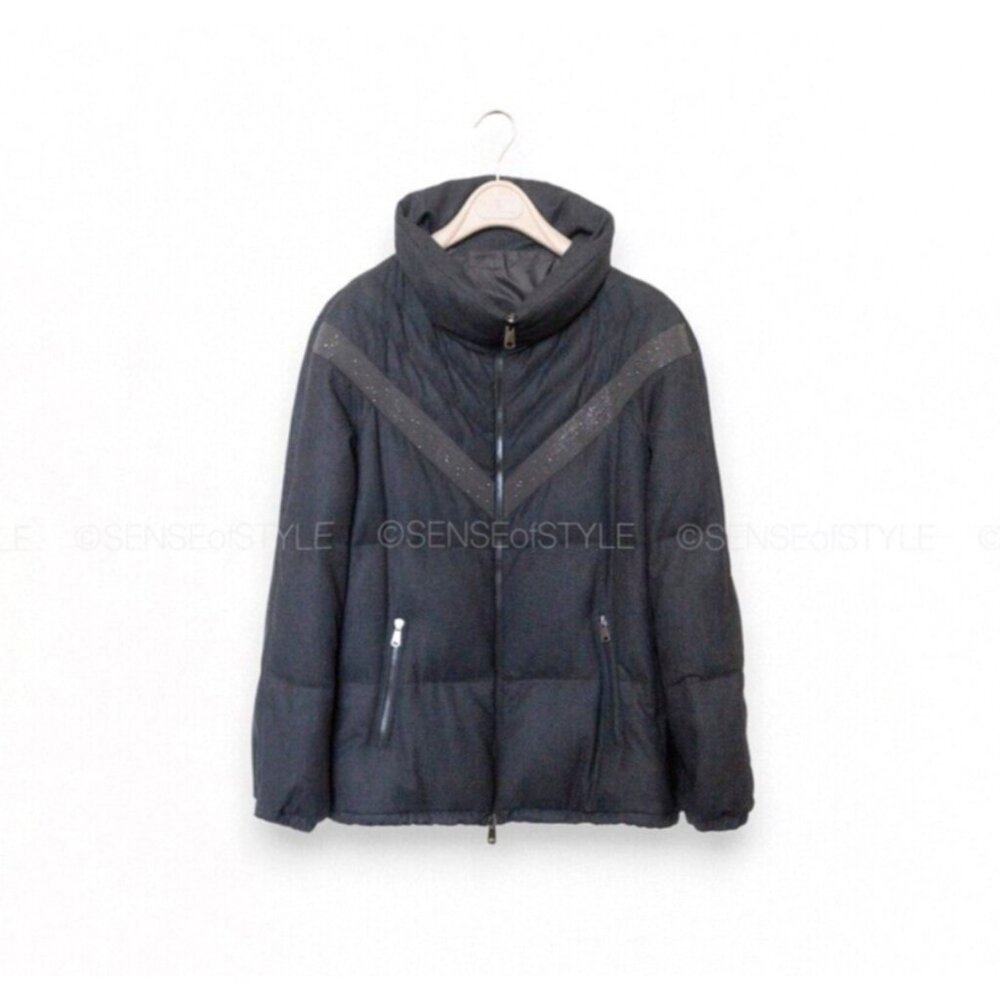 Brunello Cucinelli Women  Jacket Coat Reversible Winter Puffer  46 L